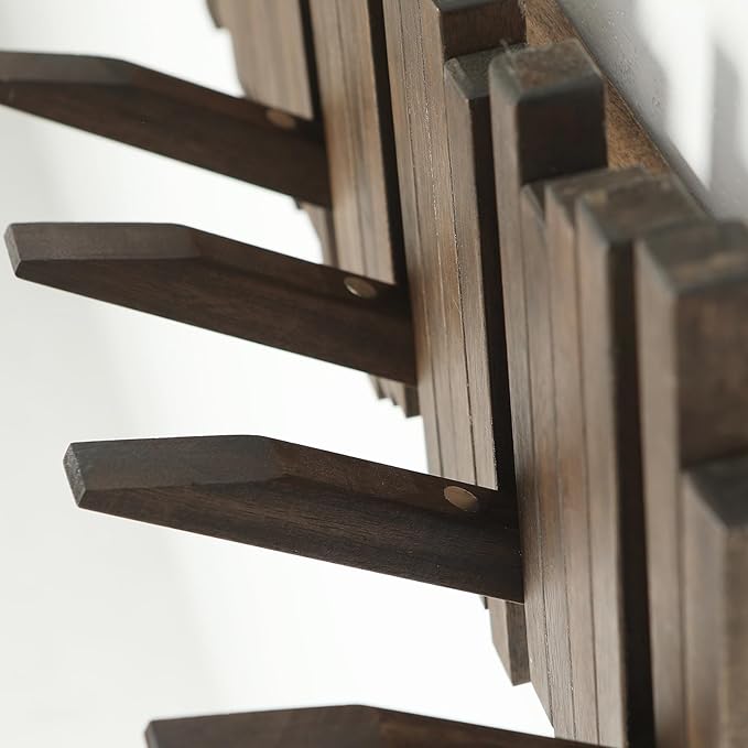 Natural Wood Wall Mounted Piano Coat Rack| Coat Rack Wall Mount| Flip Down Wall Hook Rack 7 Hooks| Entryway Wall Art Hook,Made of Acacia Wood (Wood Wax Oil Dyed Walnut Color).Wall Art-Ruum Studio Home