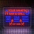 Personalized BBQ Neon Sign Custom Bar and Grill Sign Patio LED Lights Backyard Bar Signs for Men Outdoor Lighted Patio Acrylic Table Grilling Kitchen Home Garden Wall Decor-Ruum Studio Home