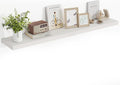 55 Inch Floating Shelves, 55"x9.25"x1.5" Inch Deep Floating Shelves for Wall, Wooden Shelves for Bathroom, Bedroom, Living Room, Cream White Oak-Ruum Studio Home