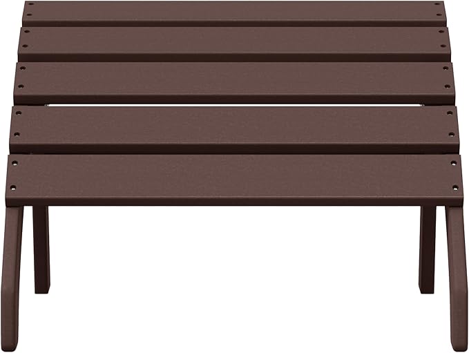 WestinTrends Dylan Outdoor Patio HDPE Adirondack Ottoman Footrest, Dark Brown-Ruum Studio Home