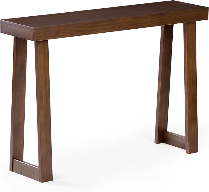 Plank+Beam Solid Wood Console Table, 46.25 Inch, Sofa Table, Narrow Entryway Table for Hallway, Behind The Couch, Living Room, Foyer, Easy Assembly, Walnut-Ruum Studio Home