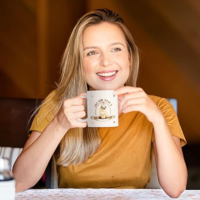 12Oz Cute Ragdoll Cat White Ceramic Mug, Mug for Daily Coffee and Tea, Lead-free Microwave and Dishwasher Safe Coffee Mug, Perfect gifts for Cat Lovers-Ruum Studio Home