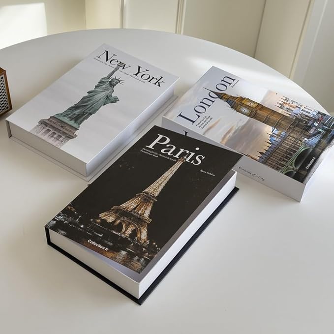 Decorative Storage Book Box – Hidden Storage for Remote Controls, Keys, and Small Items – Elegant Home Decor for Living Room, Bedroom, Coffee Table – Modern Style Faux Book Organizer (London)-Ruum Studio Home