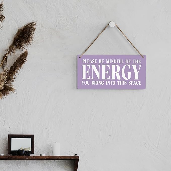 Purple Decor Spiritual Meditation Room Decor Inspirational Spa Decoration Positive Affirmations Wall Wood Plaque Sign Hanging Door Sign Home Office Yoga Room Decoration-Ruum Studio Home