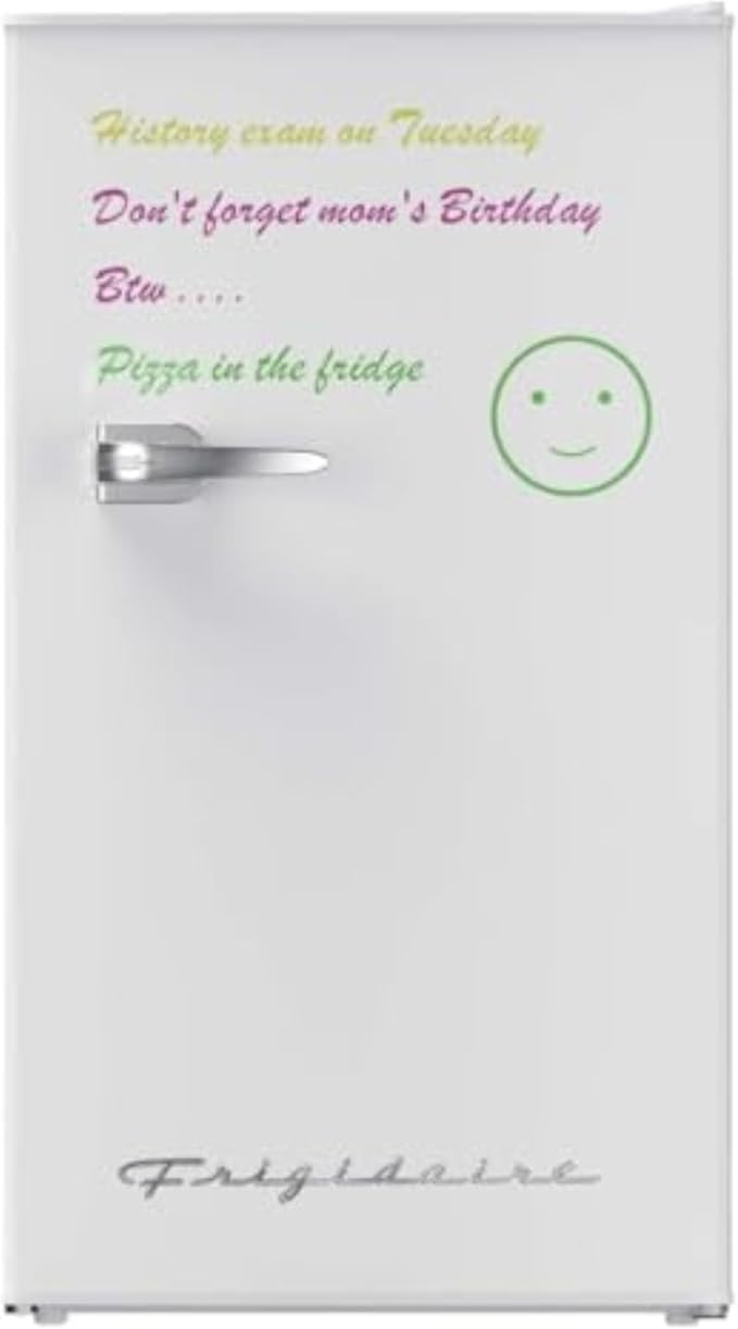 Frigidaire EFR331-WHITE 3.2 Cu ft Eraser Board Mini Compact Dorm Fridge (White)-Ruum Studio Home
