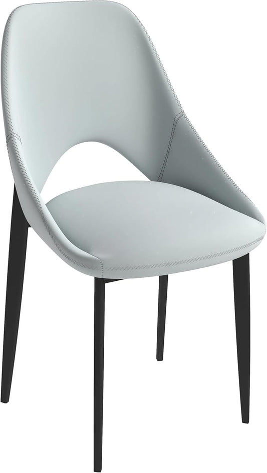 LeisureMod Amalfi Upholstered Fabric Dining Chair – Modern Side Chair with Iron Legs, Mid-Century Accent Chair for Dining Room or Kitchen-Ruum Studio Home