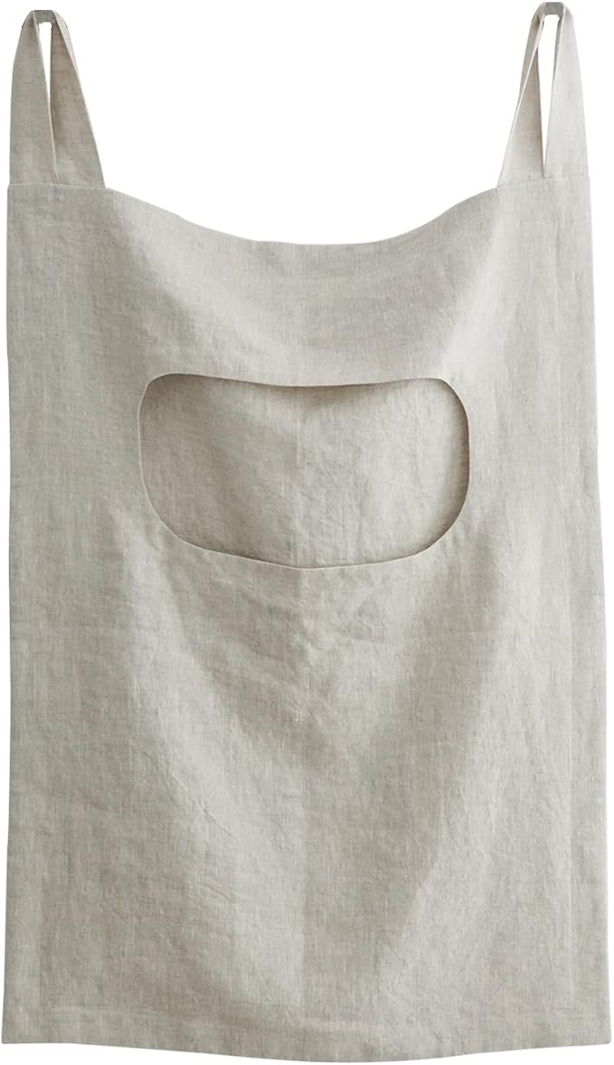 Amazhiyu 100% Linen Door Hanging Laundry Hamper Bag, 19x27 Inches (Linen)-Ruum Studio Home
