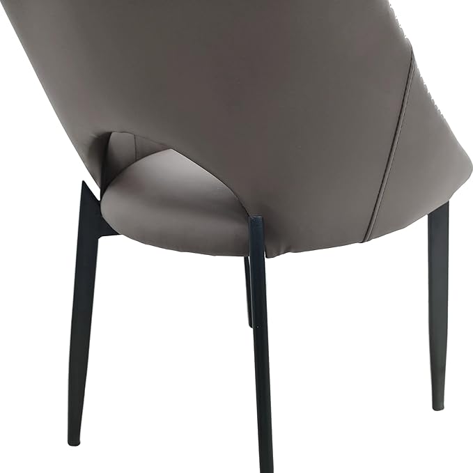 LeisureMod Amalfi Upholstered Fabric Dining Chair – Modern Side Chair with Iron Legs, Mid-Century Accent Chair for Dining Room or Kitchen-Ruum Studio Home