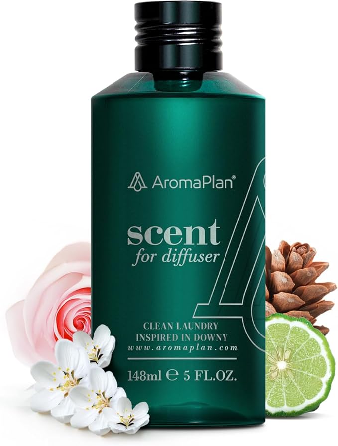 Aromaplan Scents, Clean Smelling Essential Oils, Clean Laundry Inspired by D. (5 Fl Oz /148ml)-Fresh Scent Essential Oil for Diffuser, USA Fragrance, Bigger Bottle, Bolder Aroma & Longer Lasting-Ruum Studio Home