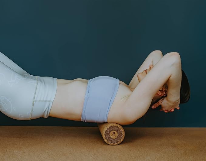 Yoga Design LAB | The Cork Roller | Release Tight Muscles, Improve Circulation, Decrease Soreness, Massages Tissue | Ideal for All Areas of The Body arms, Legs, Back | Travel Friendly (Mandala Tonal)-Ruum Studio Home