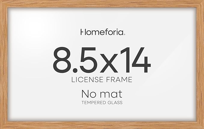 Homeforia 8.5x14 Marriage License Frame Wood, High End Natural Oak 8.5 x 14 Certificate Frames, 14x8.5 Light Wooden Frame for Wall & Tabletop, 8.5by14 Picture Frame, Tempered Glass, Wall Kit, Set of 1-Ruum Studio Home