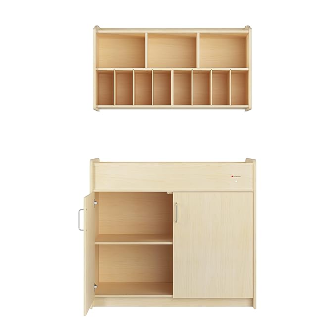 Foundations Wall-Mounted Diaper Organizer for Daycares, 3 Large & 8 Small Storage Compartments, Wood Construction, Maximum Durability-Ruum Studio Home