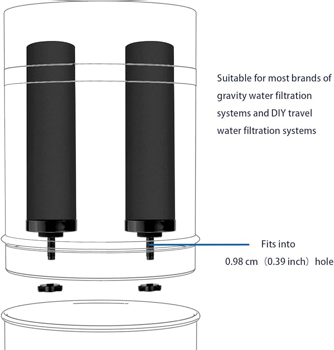 Huining 4PCS Black Filters for Purification Unit Filter Replacement Household Bucket Filtration System Gravity Water Filter System Purifier Survival-Ruum Studio Home
