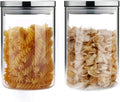 SIXAQUAE Glass Food Storage Containers Jar Stainless Steel Lids 2 Packs 1000ml Airtight Canister Organization Sets Stackable…-Ruum Studio Home