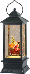 Eldnacele Singing Battery Operated & Plug-in Musical Lighted Christmas Snow Spinning Water Glittering Snow Globe Lantern Home Decoration and Gift, Santa Claus-Ruum Studio Home