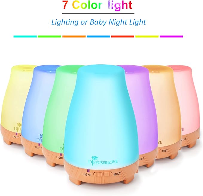 Diffuserlove Essential Oil Diffusers 200ML Remote Control Diffuser Mist Humidifiers BPA-Free Aromatherapy Diffuser (Yellow Base)-Ruum Studio Home