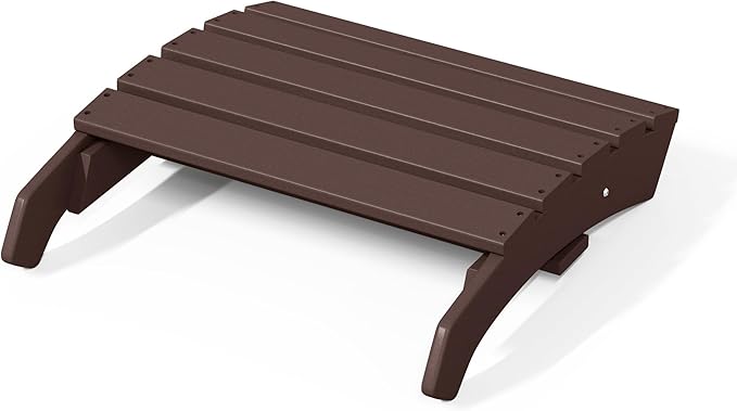WestinTrends Dylan Outdoor Patio HDPE Adirondack Ottoman Footrest, Dark Brown-Ruum Studio Home