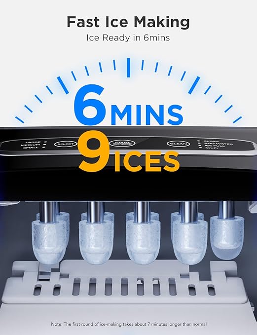 GoveeLife Smart Countertop Ice Makers, Portable Ice Maker Machine with Self-Cleaning, 6 Mins 9 Bullet Ice, 26lbs/24Hrs, Voice Remote for Home Kitchen Party Camping, with Ice Scoop Stainless Silver-Ruum Studio Home