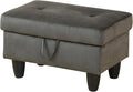 Ottoman Rectangular Storage Ottoman Bench, Flannel Footrest Stool Footstool with Lid for Living Room, Bedroom, Entryway, Brown, 28.5"x19"x17.5"-Ruum Studio Home