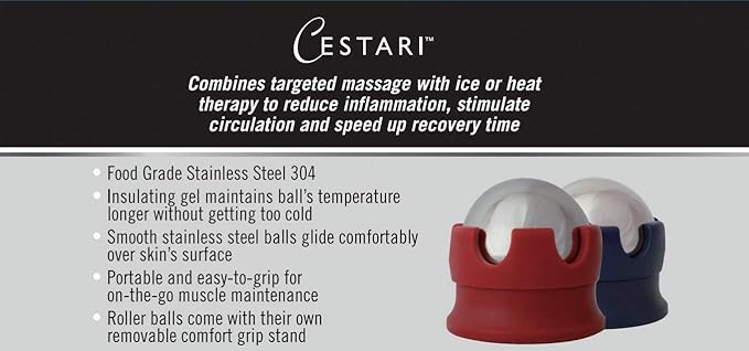 Massage Ball Hot Cold Roller Ball - Relieve Muscle Pain Fast - Stainless Steel Gel Balls for Heat or Ice Therapy-Feet Pain-Plantar Fasciitis-Back Ache-Myofascial Release–Deep Tissue Trigger Points-Ruum Studio Home