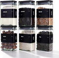 27 oz Glass Storage Jars with Bamboo Lid, set of 6, glass canisters with airtight lids, Clear jars with lids for Cookie, Candy, Tea, Coffee Bean and Rice, Black-Ruum Studio Home
