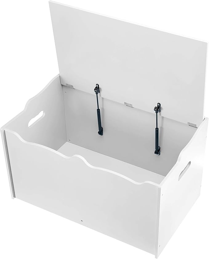 Amazon Basics Kids Toy Box, Wooden Organizer Storage Chest,White, 30" x 18" x 19"-Ruum Studio Home