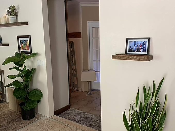 joelsantiques - 18 Inch Wooden Floating Shelves for Wall - 18x6x2 in - Made of Natural Wood - Short Heavy Duty Rustic Wall Shelves for Bedroom - Perfect for Bathroom, Kitchen - Medium Brown-Ruum Studio Home