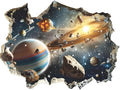 Quanhaigou 3D Galaxy Outer Space Wall Decals Stickers Wall Murals Wallpaper Decor for Home Floor Living Room (Universe Planet)-Ruum Studio Home