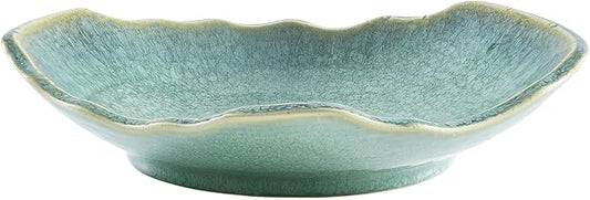 Ceramic Decorative Dish, 12'' Large Green Decorative Bowl, Versatile Centerpiece Decor, Key Bowl, Gift Decor Tray for Entryway Table Living Room Dining (12'' Dish)-Ruum Studio Home