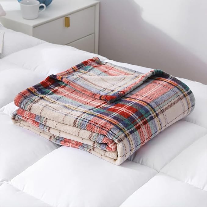 MERRYLIFE Plaid Throw Blanket for Couch | Soft Decorative Ultra-Plush Colorful| Throw Size Travel Blanket Plush|(50" 60",Tartan)-Ruum Studio Home