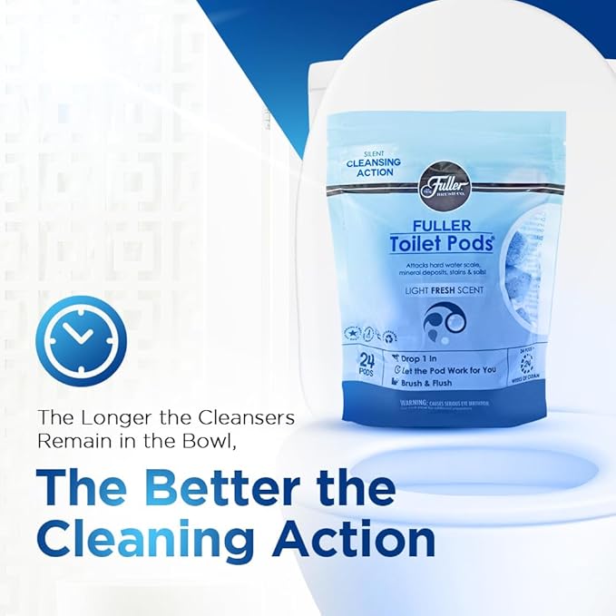 Fuller Brush Toilet Bowl Cleaner Pods - Water Soluble Tablet Cleansers, Cleans Descales & Refreshes Bathroom Toilets Removes Odors Soils & Stains Light Fresh Scent Ideal for Homes & Businesses 1-Pack-Ruum Studio Home