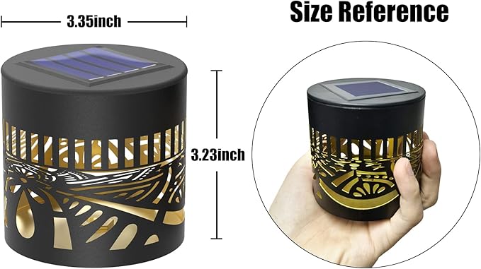 4 Pack Solar Fence Lights Metal Solar Powered Outdoor Wall Deck Lights Lotus Theme Waterproof Fence Light for Garden Post Patio Backyard Yard Decor (Lotus, 4 Pack)-Ruum Studio Home