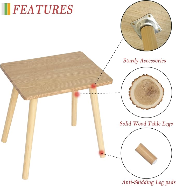 AWASEN Side Table, Small End Accent Table for Living Room Bedroom Office Small Spaces, Modern Wood Side Table Nightstand with Solid Wood, Easy Assembly, (Natural)-Ruum Studio Home