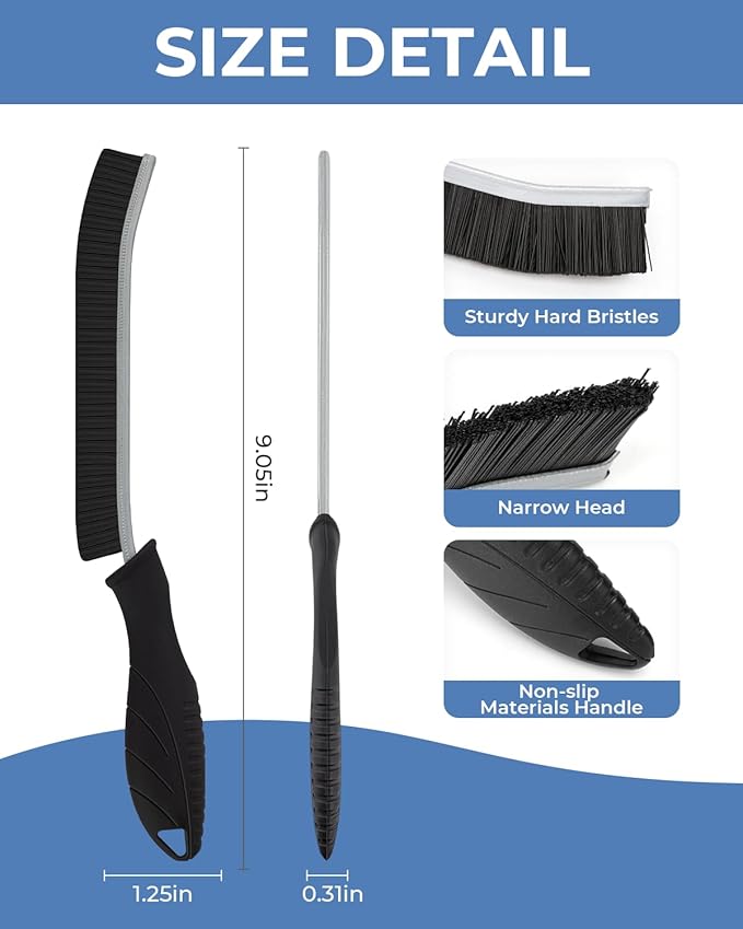 Crevice Cleaning Brushes, Cleaner Scrub Brush Tool for Hard to Reach Tight Space, Home Essentials, Cleaning Supplies for Shower, Bathroom, Kitchen, Toilet, Window-Ruum Studio Home