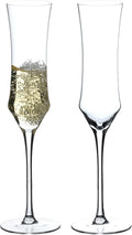 Hand Blown Crystal Champagne Flutes, Sparkling Champagne Glasses Set of 2 – 7 Ounce-Ruum Studio Home