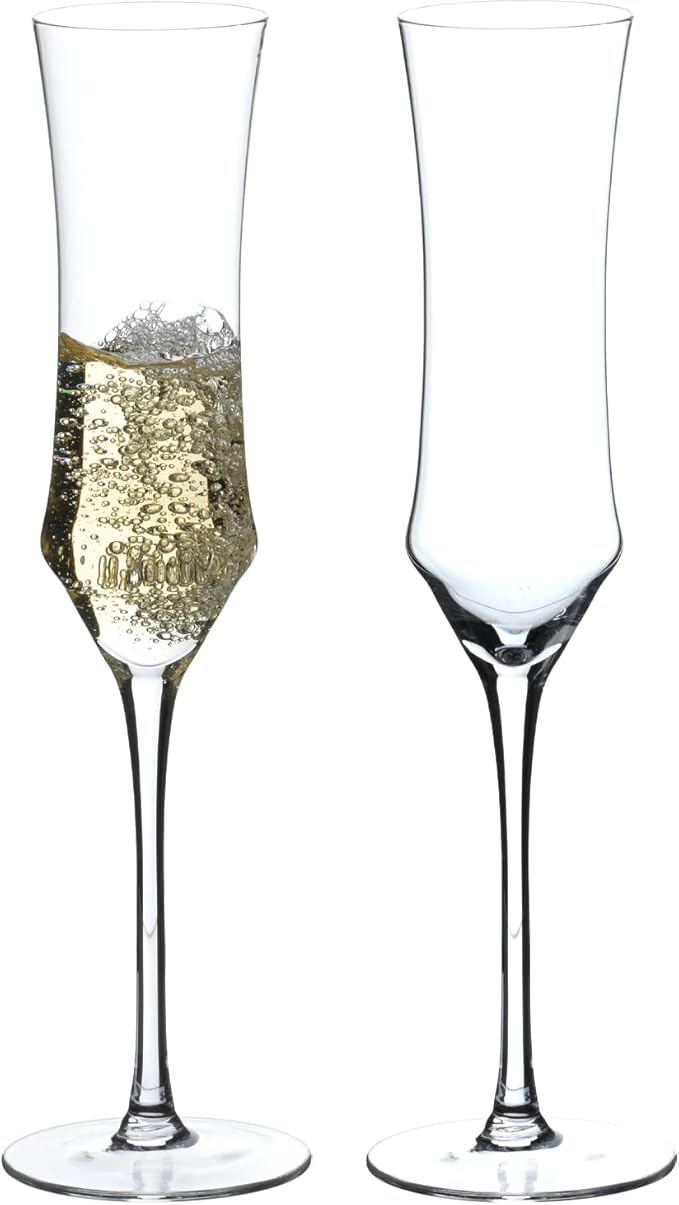 Hand Blown Crystal Champagne Flutes, Sparkling Champagne Glasses Set of 2 – 7 Ounce-Ruum Studio Home