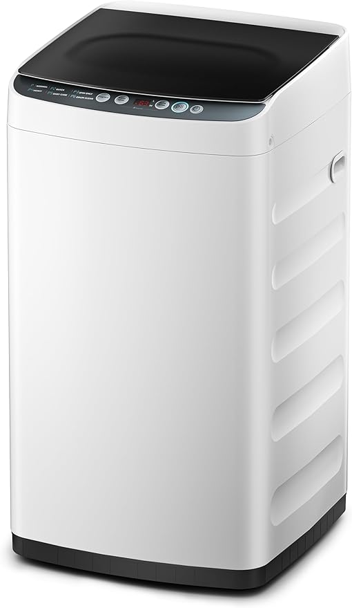 Midea MLTW09M1BWW Portable Washer with 6 Cycles, Drum Clean, Quick, Stainless Steel Tub, Transparent Lid, LED Display Washing Machine, 0.9 cu. ft, White-Ruum Studio Home