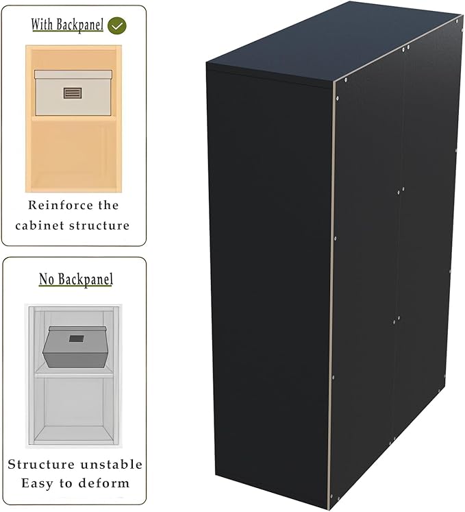 6-Cube Storage Shelf Bookcase - Wooden 3-Tier Floor Standing Open Bookshelf for Home and Office, Display Cabinet, Black-Ruum Studio Home