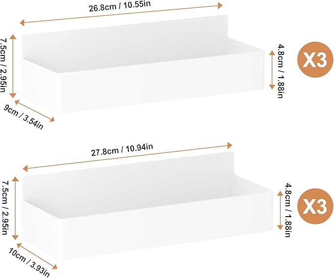 Magnetic Spice Rack for Refrigerator, Kitchen Organizer and Storage Shelf, White (6 Pack)…-Ruum Studio Home