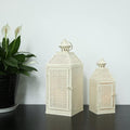 NEEDOMO 2Pack Outdoor Lantern, 16" Large White Candle Lanterns Decorative Indoor, Metal Frame with Glass, Vintage Farmhouse Lantern Decor for Front Porch, Garden, Patio, Pathway, Balcony,Yard-Ruum Studio Home