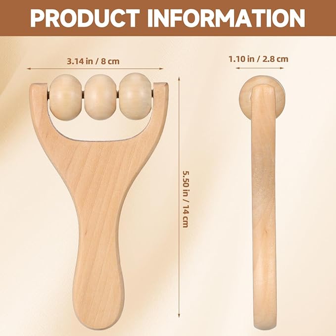 Ciieeo 2Pcs Wooden Massage Roller - Compact Handheld Tool for Foot Shoulder Neck and Waist Relaxation - Improve Sleep Quality-Ruum Studio Home