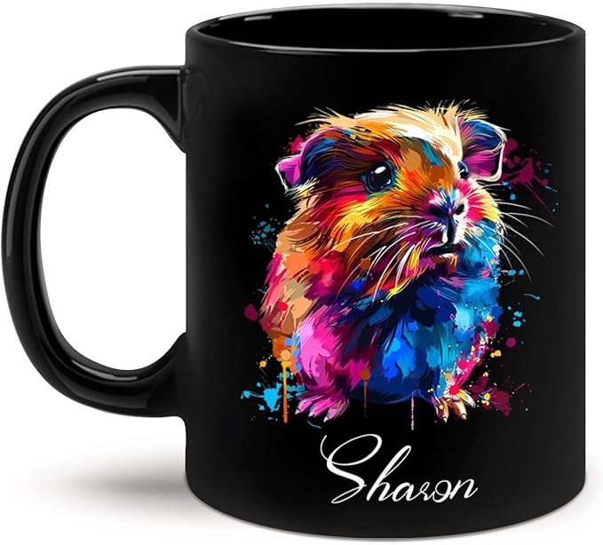 Personalized Customized Colorful Guinea Pig Coffee Cup, Animal Mug For Guinea Pig Lover, 11oz & 15oz Ceramic Mug - Gift For Birthday, Christmas-Ruum Studio Home