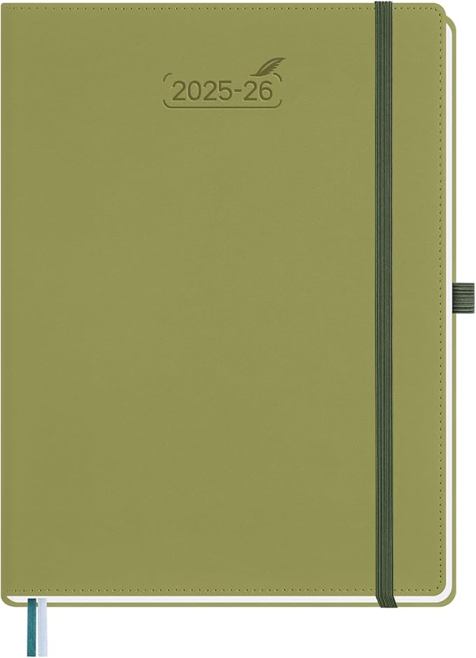 BEZEND Planner 2025-2026 Weekly and Monthly, 8.5" x 11" Academic Calendar (Jul 25-Dec 26) Vertical Daily Appointment with Hourly Timeslot & Monthly Tab, PU Leather Hardcover - Kiwi-Ruum Studio Home