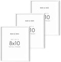 HAUS AND HUES 8 By 10 Picture Frames - 8x10 Picture Frame Set of 3, Frame For Three 8x10 Frames White Frames Gallery Wall, 8 x 10 Frames White, 3 Photo Picture Frame Metallic, (White Aluminum Frames)-Ruum Studio Home