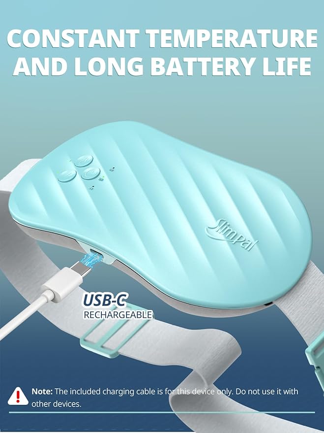 Slimpal AI Portable Heating Pad for Period Cramps, Smart AI Heat Chip, Electric Cordless Heating Belt for Back, Belly, Waist, Stomach, Menstrual Wearable Heating Pad Gifts for Girl Women Her Aqua S2-Ruum Studio Home