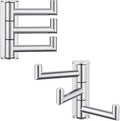 Angle Simple Swivel Towel Hooks for Bathroom, SUS 304 Stainless Steel Foldable 3 Arms Hand Towel Holder, Coat Wall Hooks, Polished Chrome, 2 Pack-Ruum Studio Home