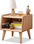 Bedside Table - 100% Solid Oak Wood Nightstand - Small Nightstand with Open Design - Small Side End Table for Bedroom Living Room, Easy Assembly (Natural Color)-Ruum Studio Home