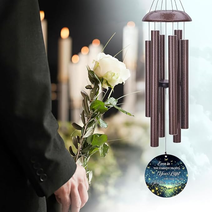 Personalized Sympathy Wind Chimes, 36inch Customized Wind Chime, Memorial Gifts for Loss of Loved One, Wind Chimes in Loving Memory of Dad/Mom, Condolences Gifts for Funeral-Ruum Studio Home