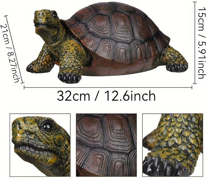 Weather-Resistant Resin Turtle Statue Decoration, Exquisite Handicraft, Artistic Simulation Animal Sculpture, Suitable for Outdoor Gardens, Courtyards, Ponds, Colorful Holiday Decoration Gifts-Ruum Studio Home