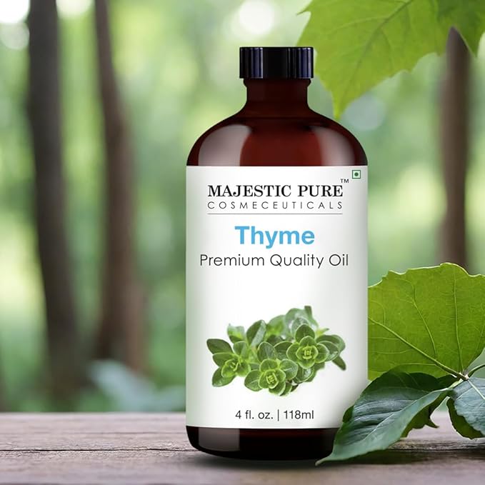 Majestic Pure Thyme Essential Oil with Glass Dropper - Huge 4 Fl Oz - 100% Pure and Natural Thyme Oil - Premium Grade Essential Oils for Diffuser, Aromatherapy, Soap and Candle Making-Ruum Studio Home
